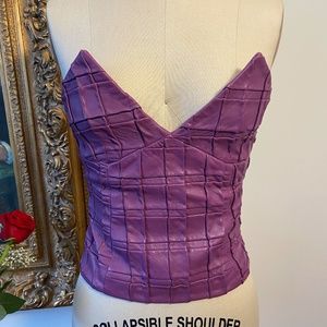 Versus by Versace Leather Strapless Bustier Top